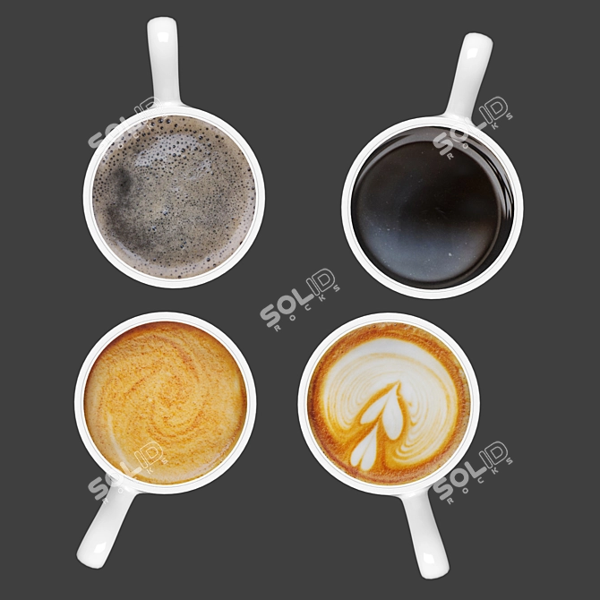 Elegant Coffee Cup Set-02 3D model image 2