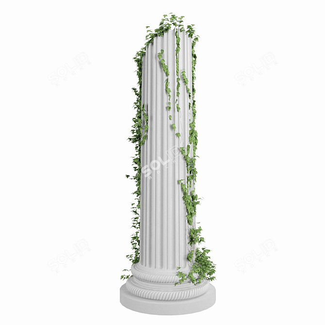 Ancient Ruined Column: Highly Detailed 3D Model 3D model image 2