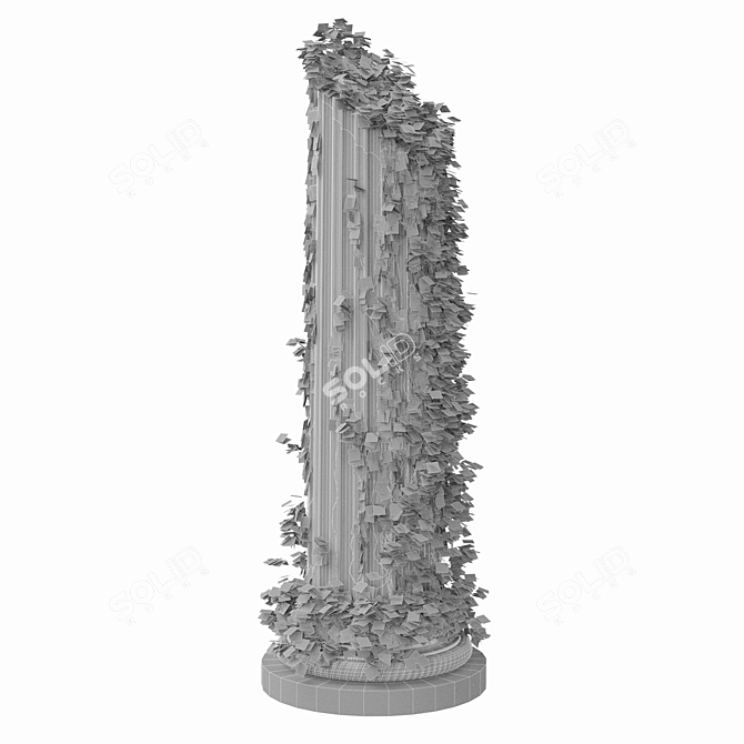 Ancient Ruined Column: Highly Detailed 3D Model 3D model image 3