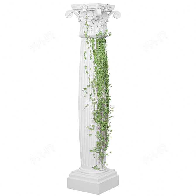 Classic Corinthian Column: Highly Detailed 3D Model 3D model image 1