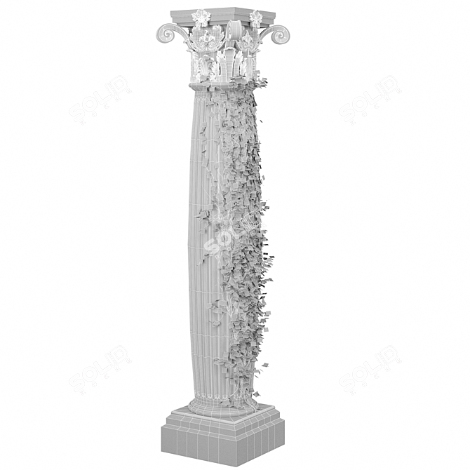 Classic Corinthian Column: Highly Detailed 3D Model 3D model image 3