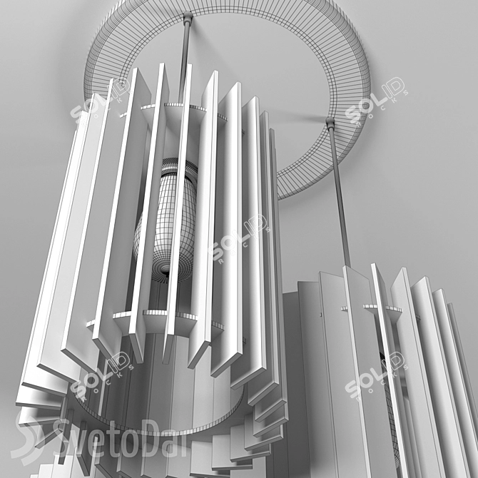 Parametric Wooden Chandelier 3D model image 3