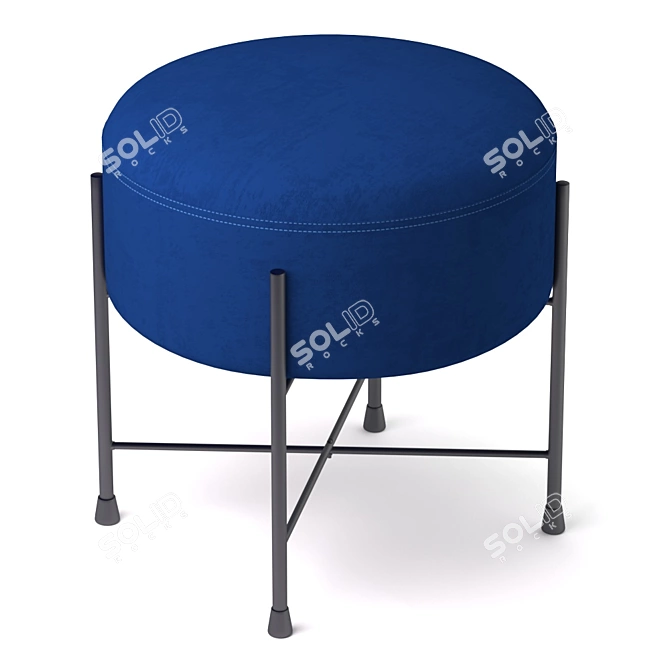 Modern Stylish Poof Stool 3D model image 1