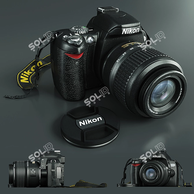 Nikon D40 DSLR Camera 3D model image 1