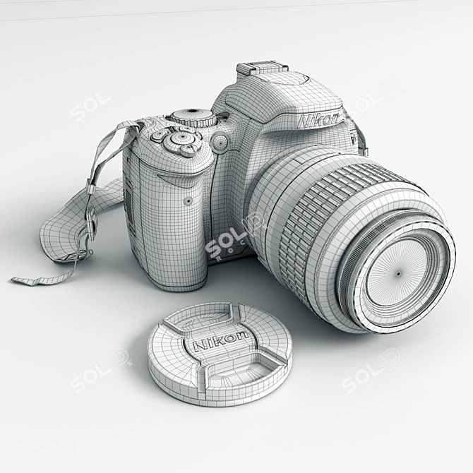 Nikon D40 DSLR Camera 3D model image 3