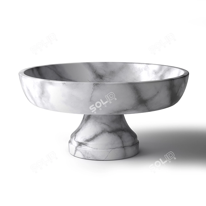 Title: Elegant French Marble Fruit Bowl 3D model image 1