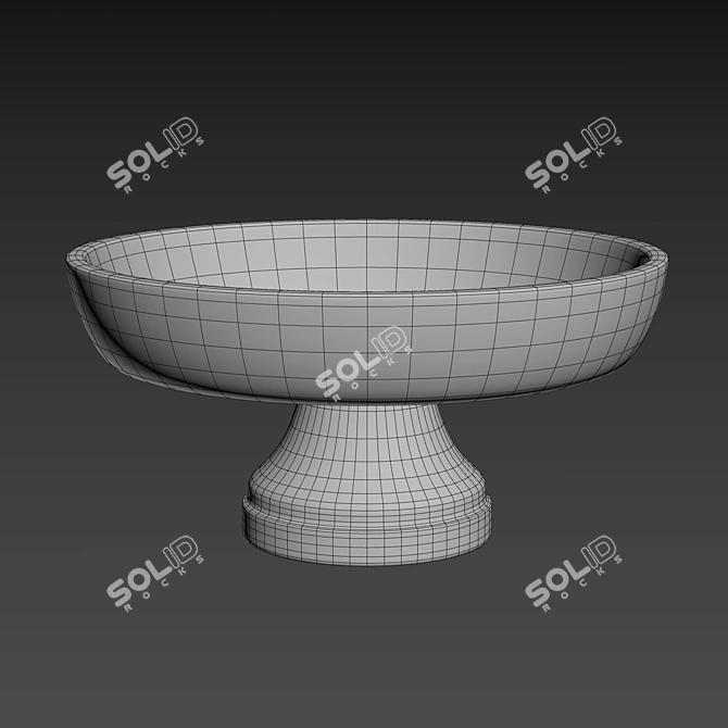 Title: Elegant French Marble Fruit Bowl 3D model image 2