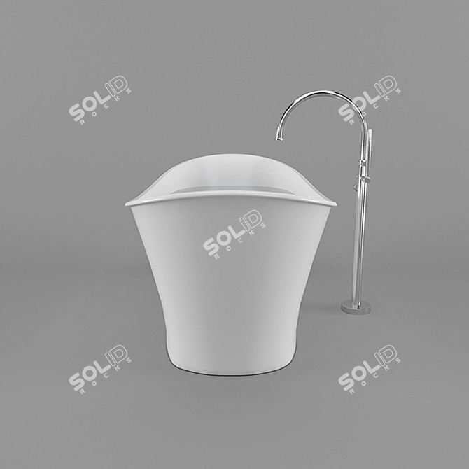 Luxury Cloud Bathtub - Wet Style 3D model image 3