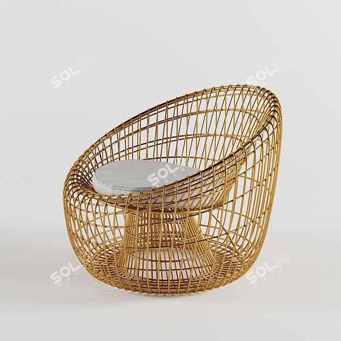 Modern Metal Woven Lounge Chair 3D model image 1