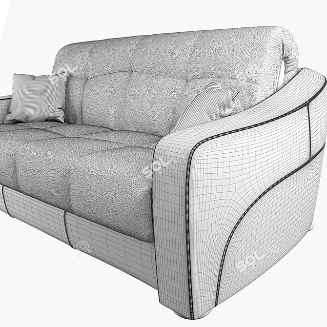 Accordion Sofa with Wooden Armrests | GARWOOD 3D model image 2