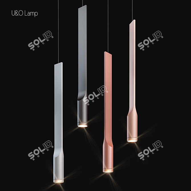 Sleek Design U&O Lamp 3D model image 1