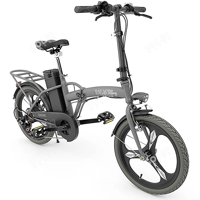 Foldable Electric Bike: Dual Wheel Design 3D model image 1