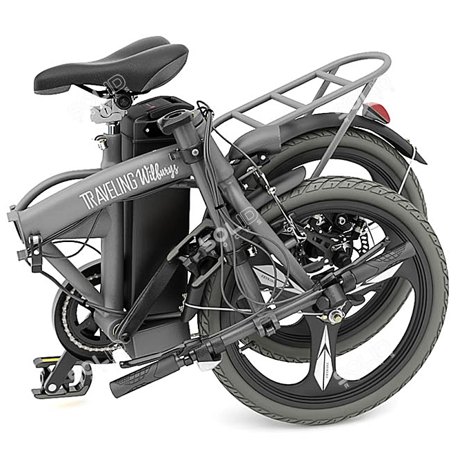 Foldable Electric Bike: Dual Wheel Design 3D model image 3