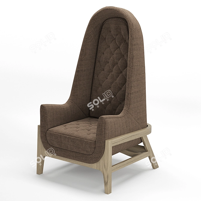 Nature-inspired Cocoon Armchair for Ultimate Comfort 3D model image 1