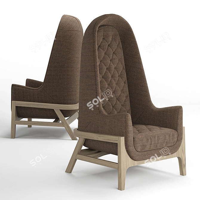 Nature-inspired Cocoon Armchair for Ultimate Comfort 3D model image 2