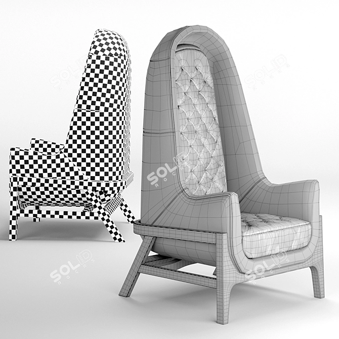 Nature-inspired Cocoon Armchair for Ultimate Comfort 3D model image 3