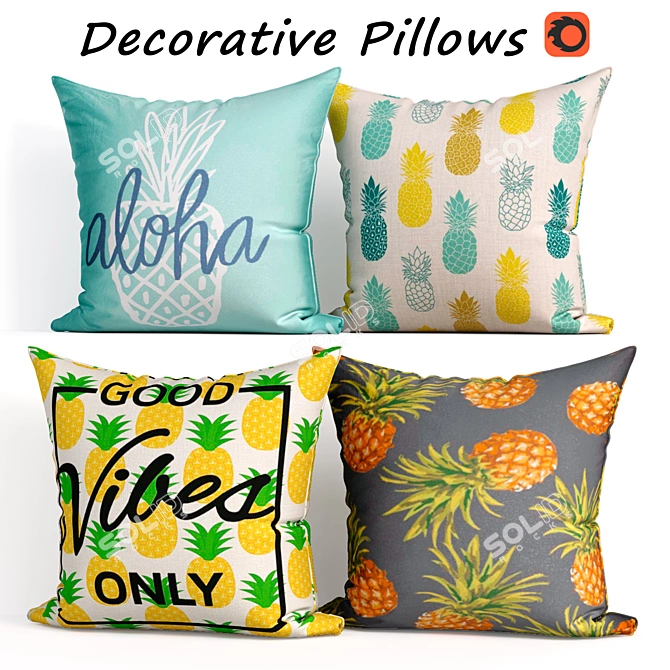 Emvency Decorative Pillows Set - Elegant and Stylish 3D model image 1