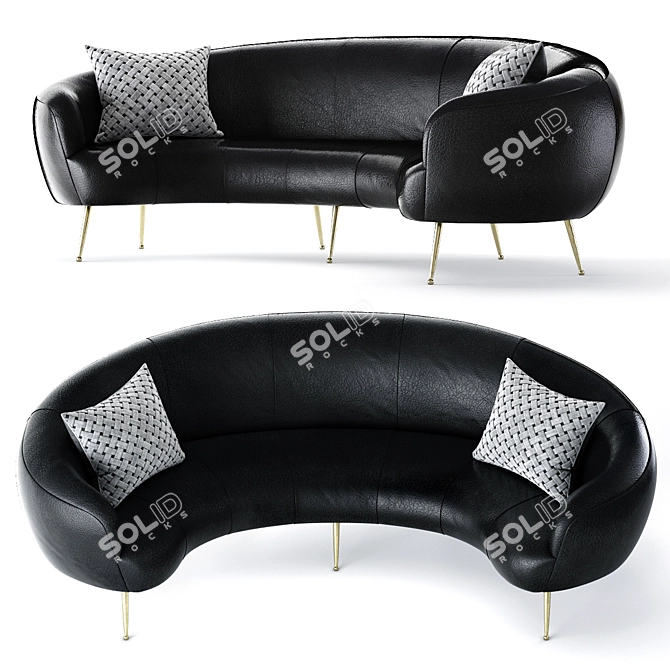 Contemporary KellyWearstler Souffle Banquette 3D model image 1