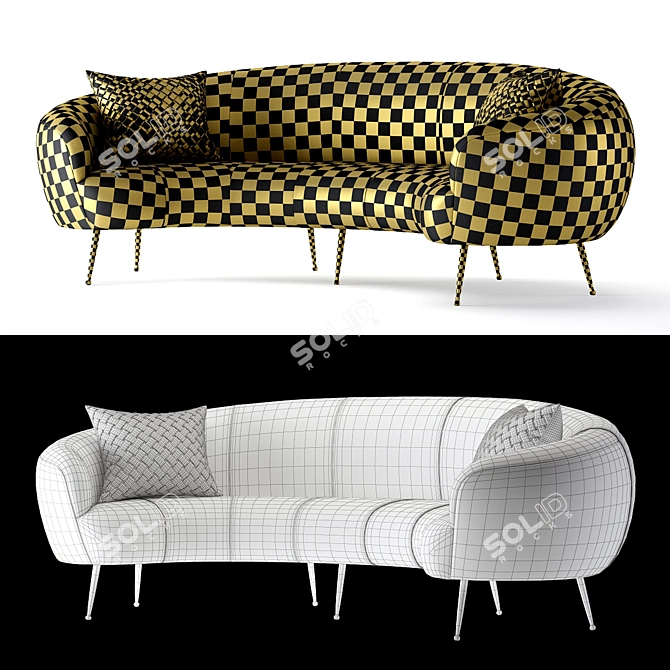 Contemporary KellyWearstler Souffle Banquette 3D model image 3