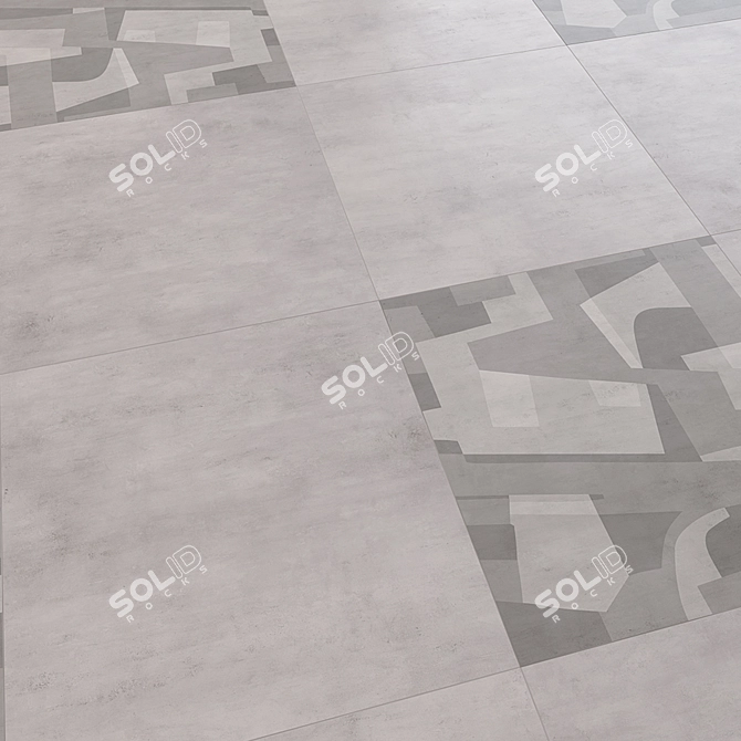 Brooklyn Concrete Floor Tile 3D model image 2