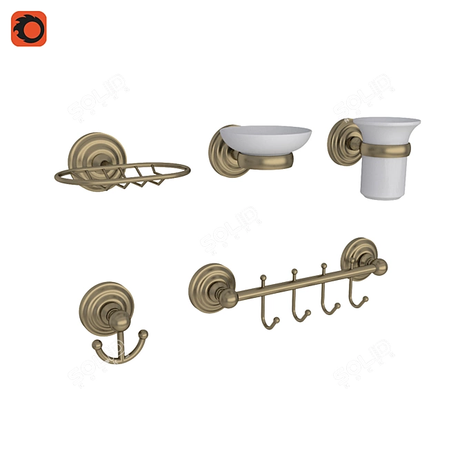 Retro Elegance: Fixsen Bathroom Accessories 3D model image 1