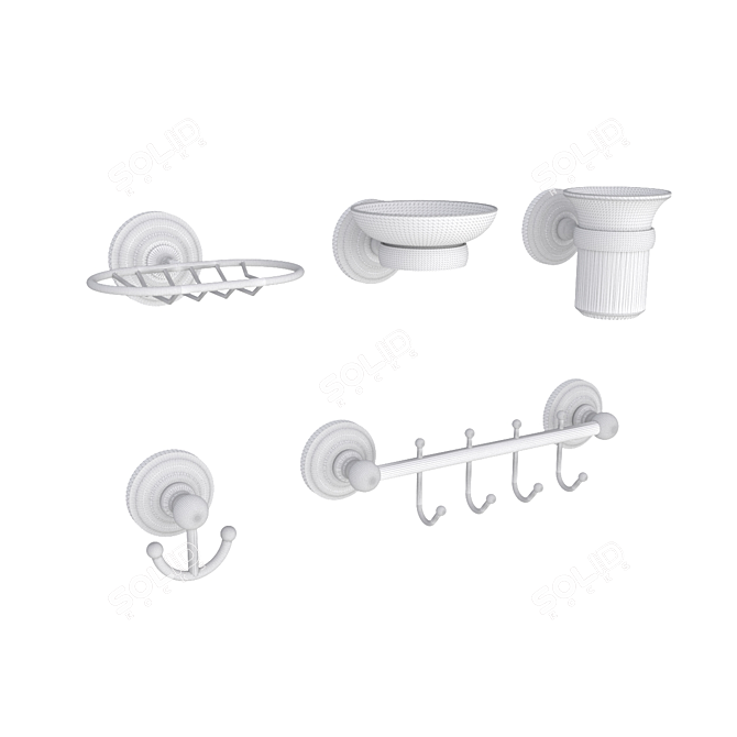 Retro Elegance: Fixsen Bathroom Accessories 3D model image 2