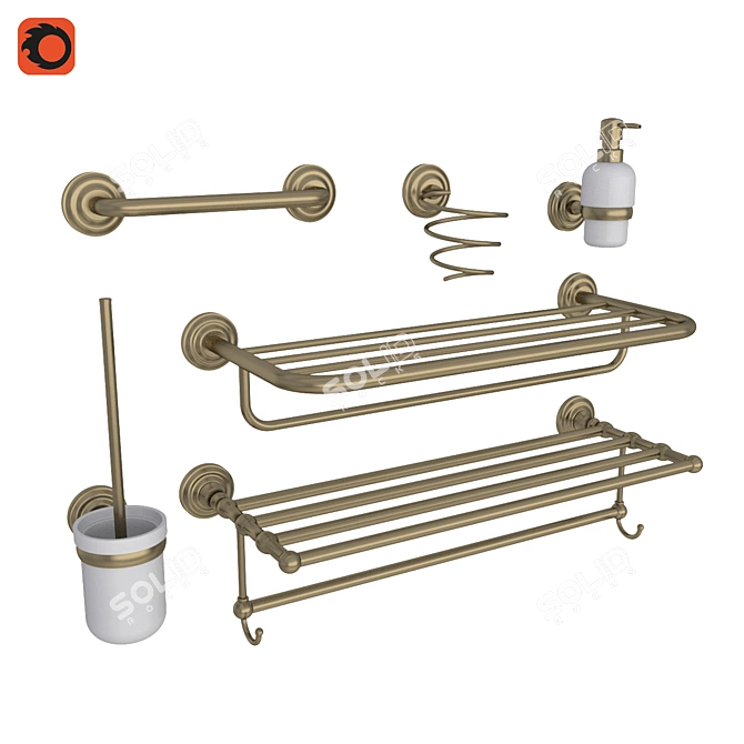 Fixsen Retro Bathroom Set 3D model image 1