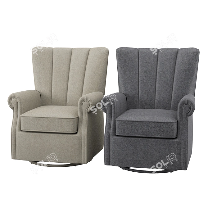 Cozy Velvet Armchair 3D model image 1