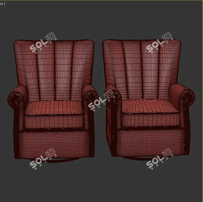 Cozy Velvet Armchair 3D model image 3