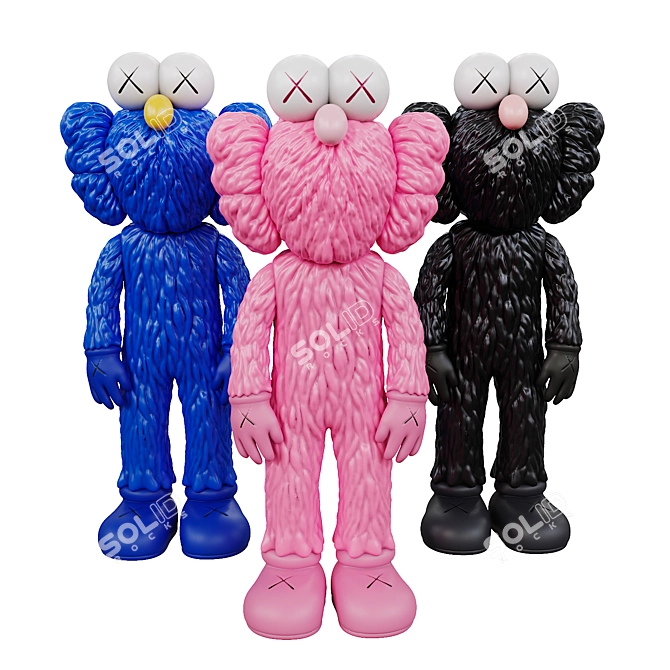 Marvelous KAWS BFF Trio Set 3D model image 1