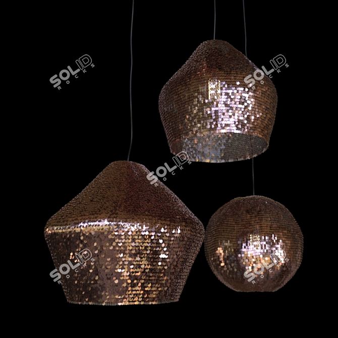 Elegant Copper Ceiling Lamp 3D model image 1
