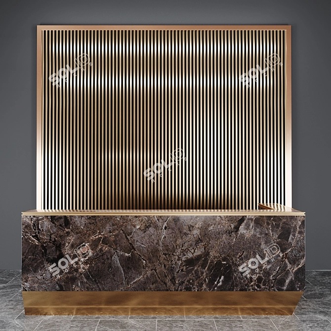 Sleek Reception Desk - Modern Design 3D model image 1