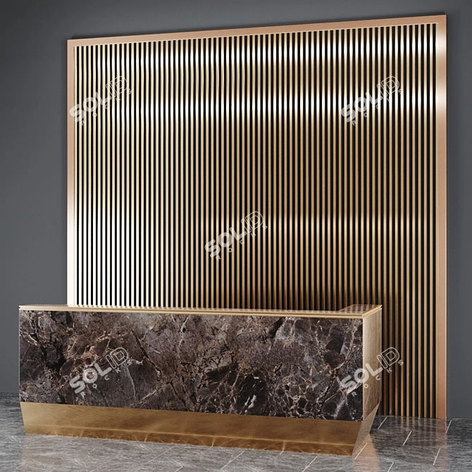 Sleek Reception Desk - Modern Design 3D model image 2