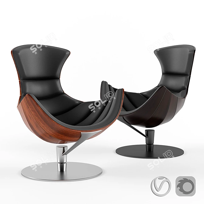 Elegant Lobster Chair by Lund 3D model image 1