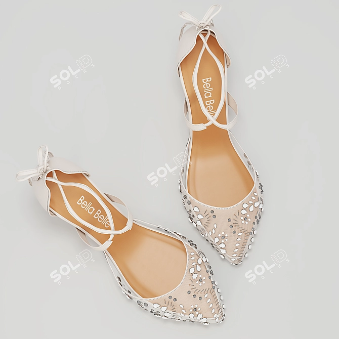 Elegant Bridal Shoes for Wedding 3D model image 2