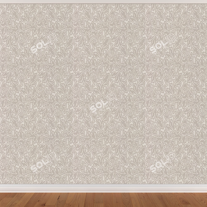 Seamless Wallpapers Set with 3 Colors 3D model image 3