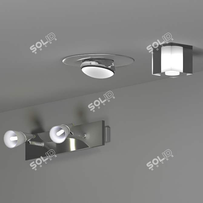 Sleek Spotlights Set 3D model image 1