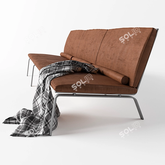 Bauhaus-inspired Luxury: Man 3-Seater Sofa 3D model image 2
