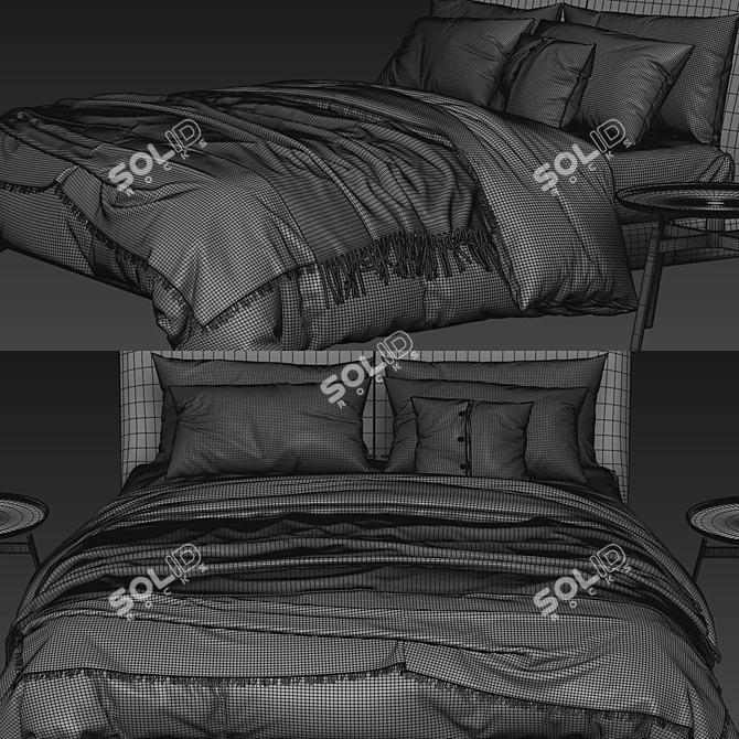 Elegant Maxalto Demetra Bed Set 3D model image 3