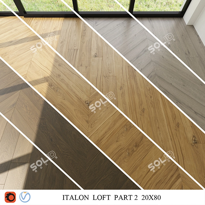 Italon Loft Part 2: Modern Ceramic Floor Tiles 3D model image 1
