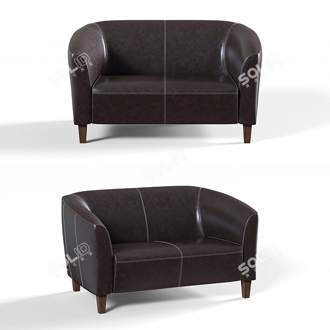 Oxford 2-Seater Sofa: Stylish and Comfortable 3D model image 1