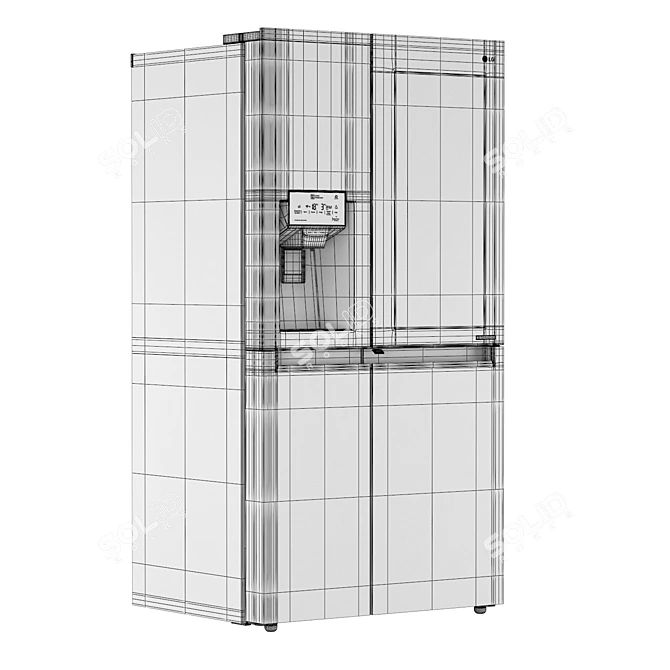 LG InstaView Fridge: Non-Plumbed Water & Ice Dispenser 3D model image 3