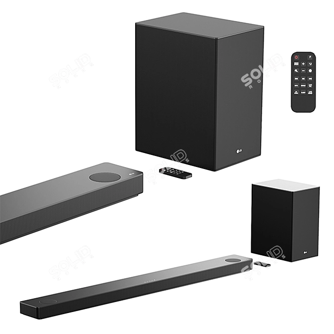 LG Meridian Sound Bar: High Res Audio 3D model image 1