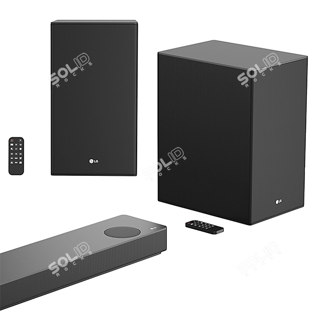 LG Meridian Sound Bar: High Res Audio 3D model image 2