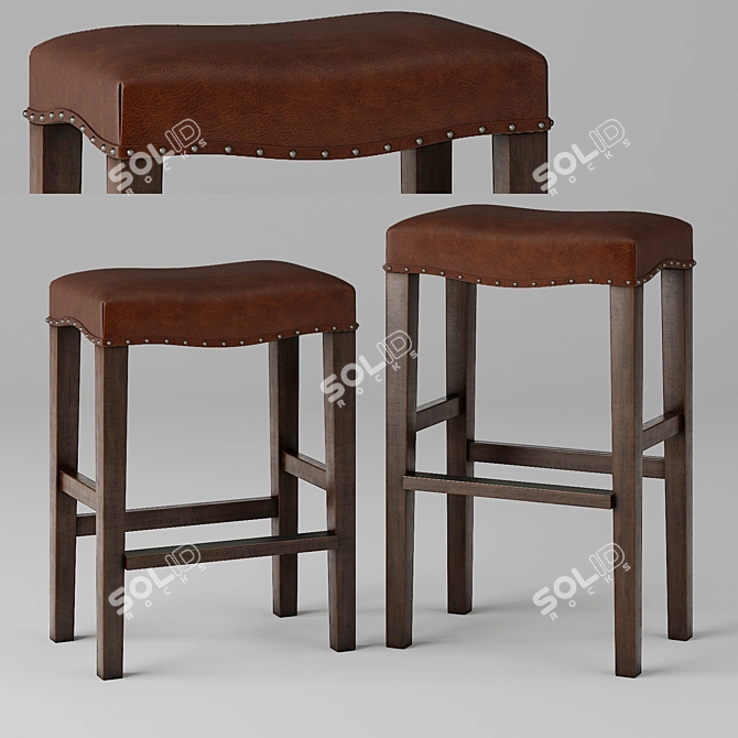 Elegant PB Manchester Stool 3D model image 1