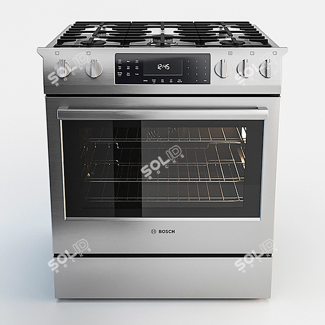 Bosch Gas Range: Versatile Cooking Solution 3D model image 1