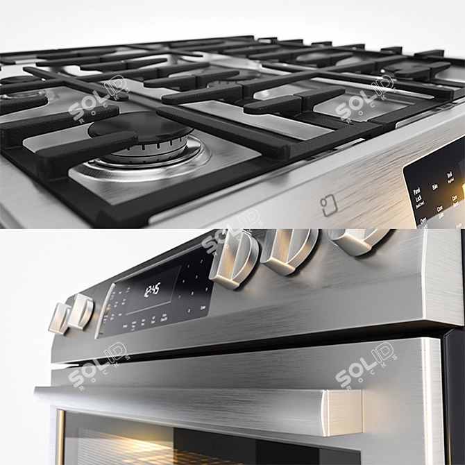 Bosch Gas Range: Versatile Cooking Solution 3D model image 2