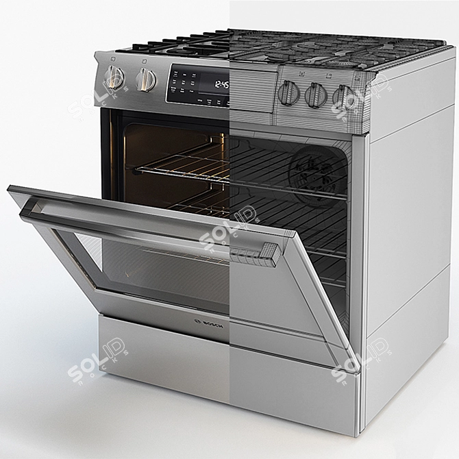 Bosch Gas Range: Versatile Cooking Solution 3D model image 3