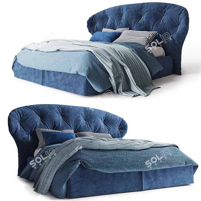 Positano Bed: Elegant Design, High-Quality Materials 3D model image 1