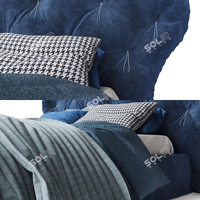 Positano Bed: Elegant Design, High-Quality Materials 3D model image 2